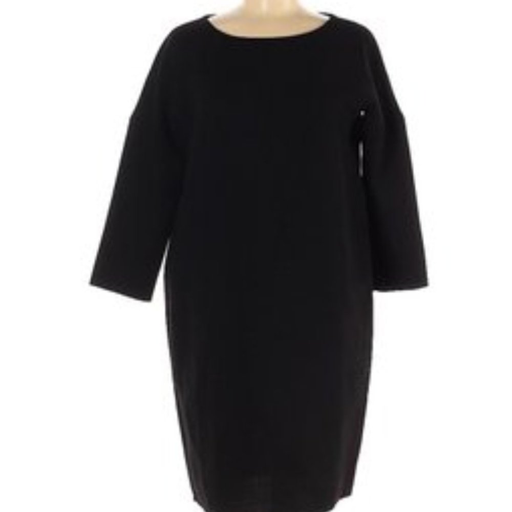 BP Studio Italy Retro Crepe fine merino wool shift Dress